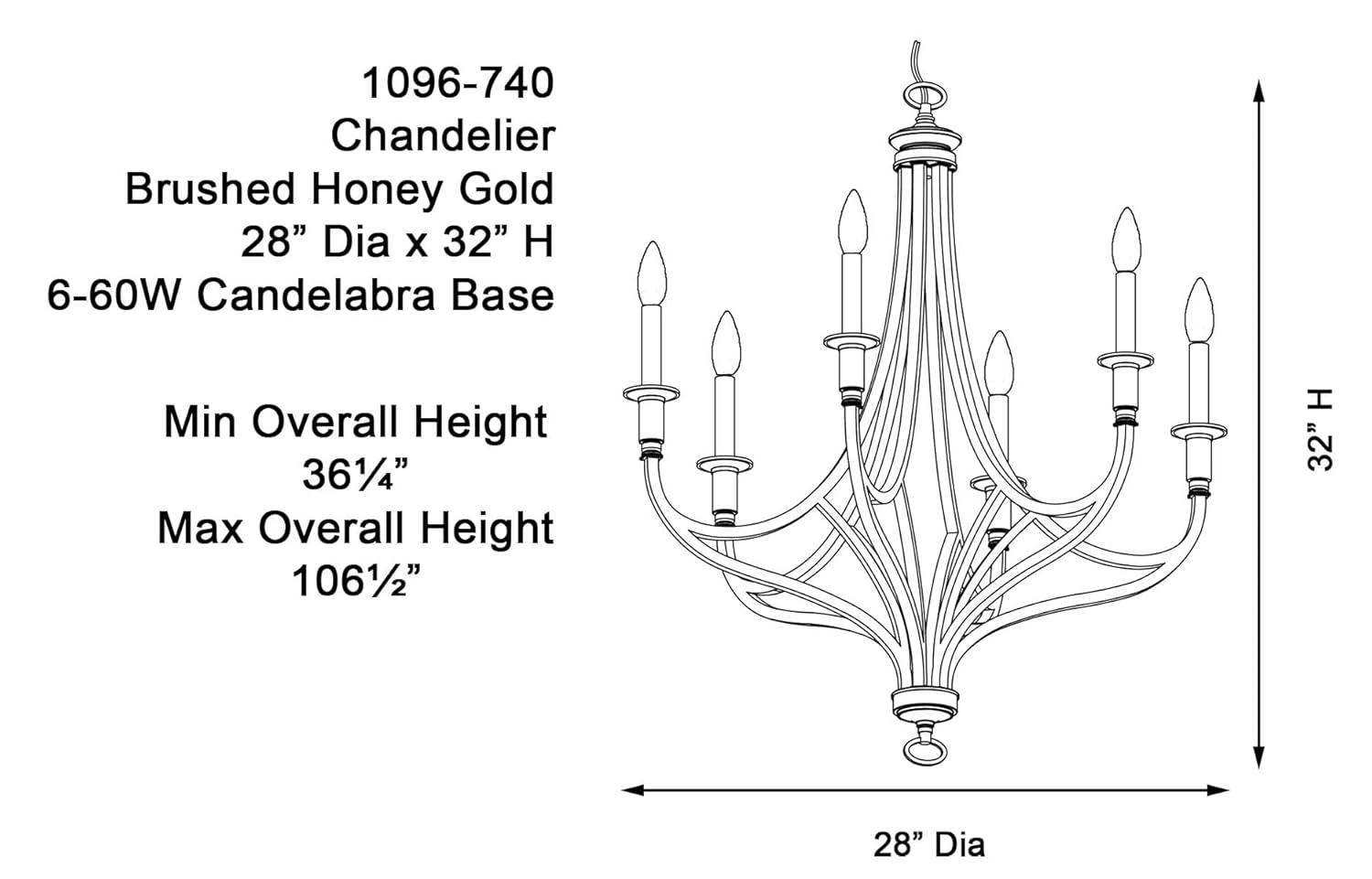 Minka Lavery Brushed Honey Gold Chandelier 28" Wide Modern 6-Light Fixture for Dining Room House Foyer Kitchen Entryway Bedroom