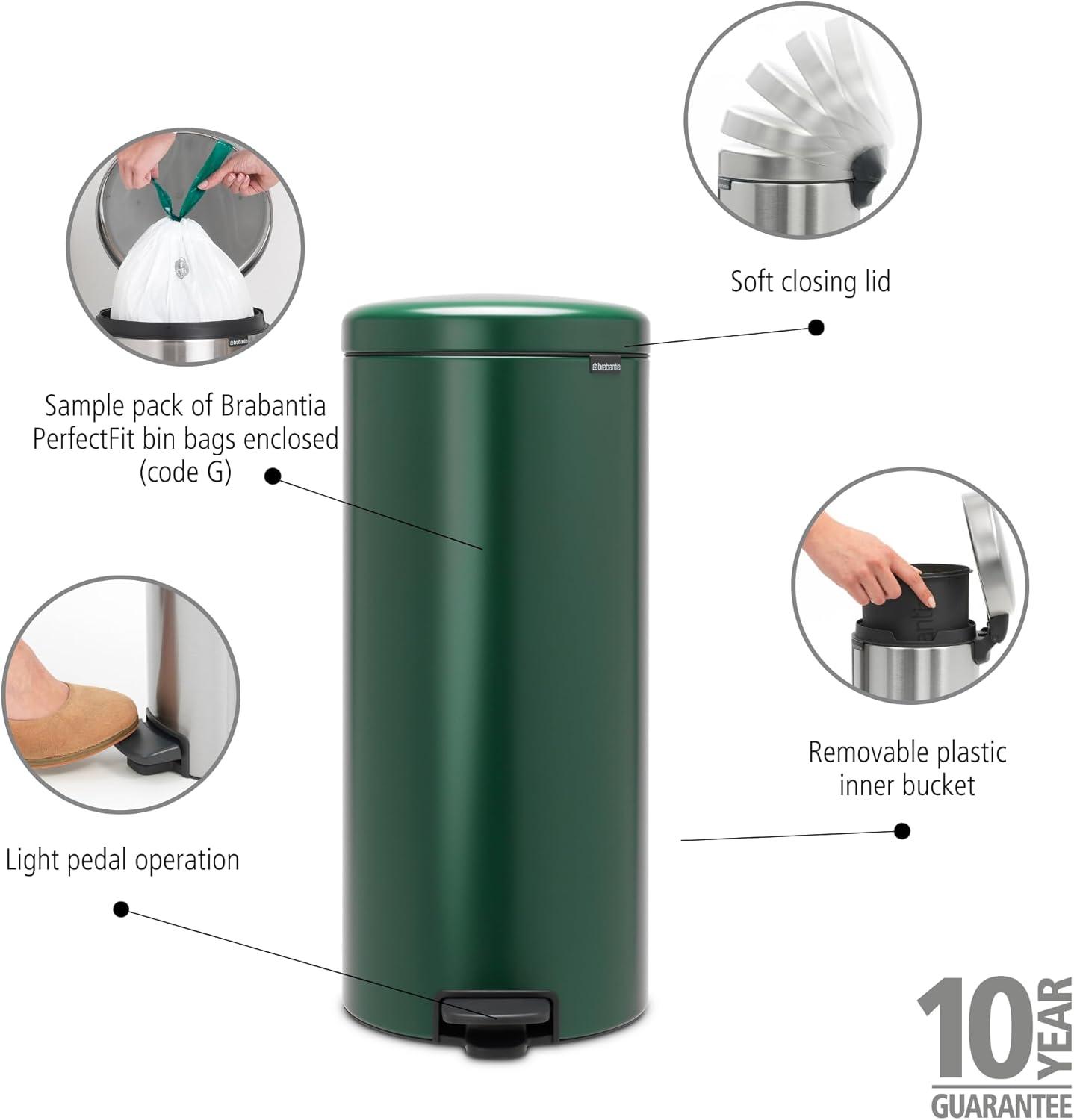 Brabantia NewIcon Step On Trash Can, 8 Gallon (30 Liter)