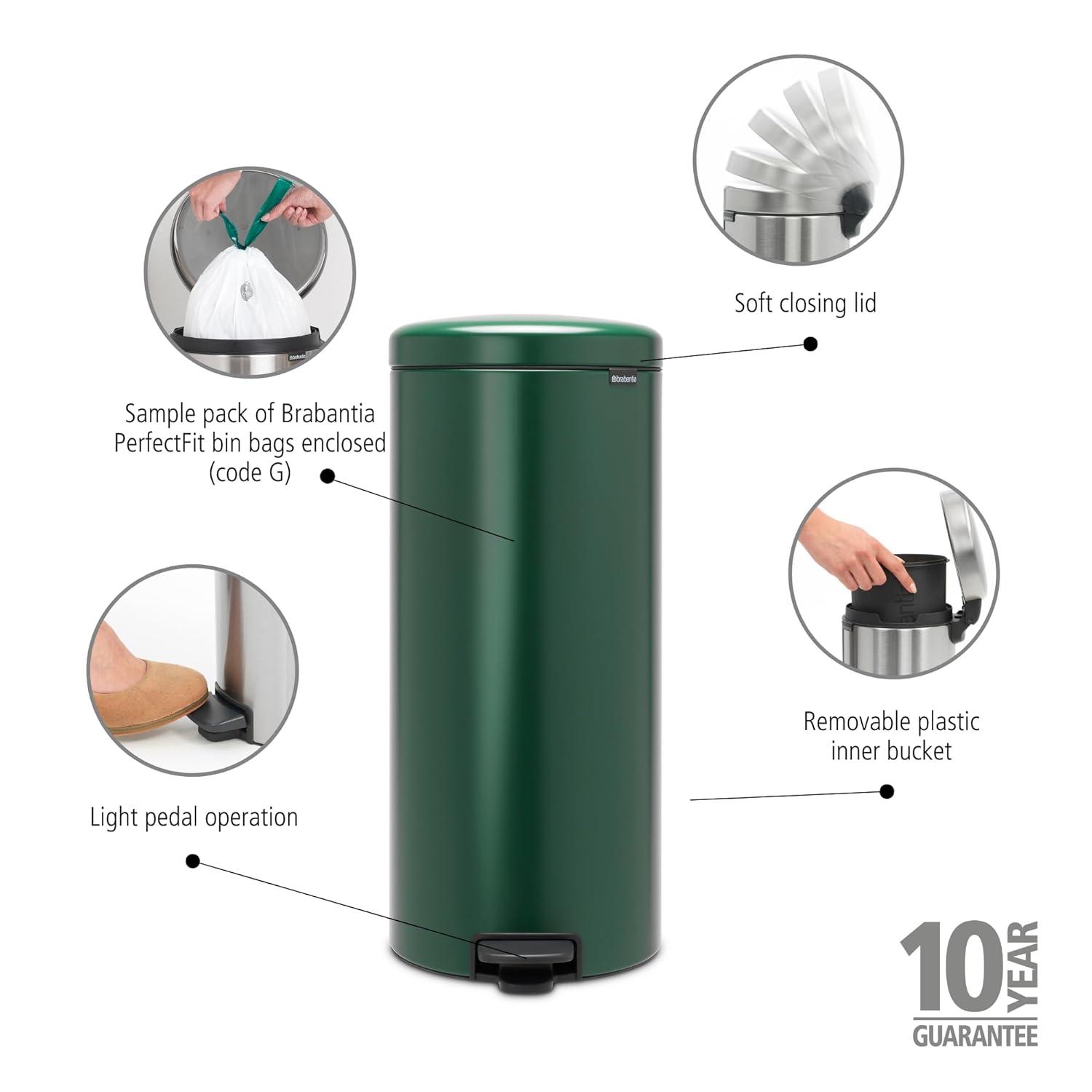 Brabantia NewIcon Step On Trash Can, 8 Gallon (30 Liter)