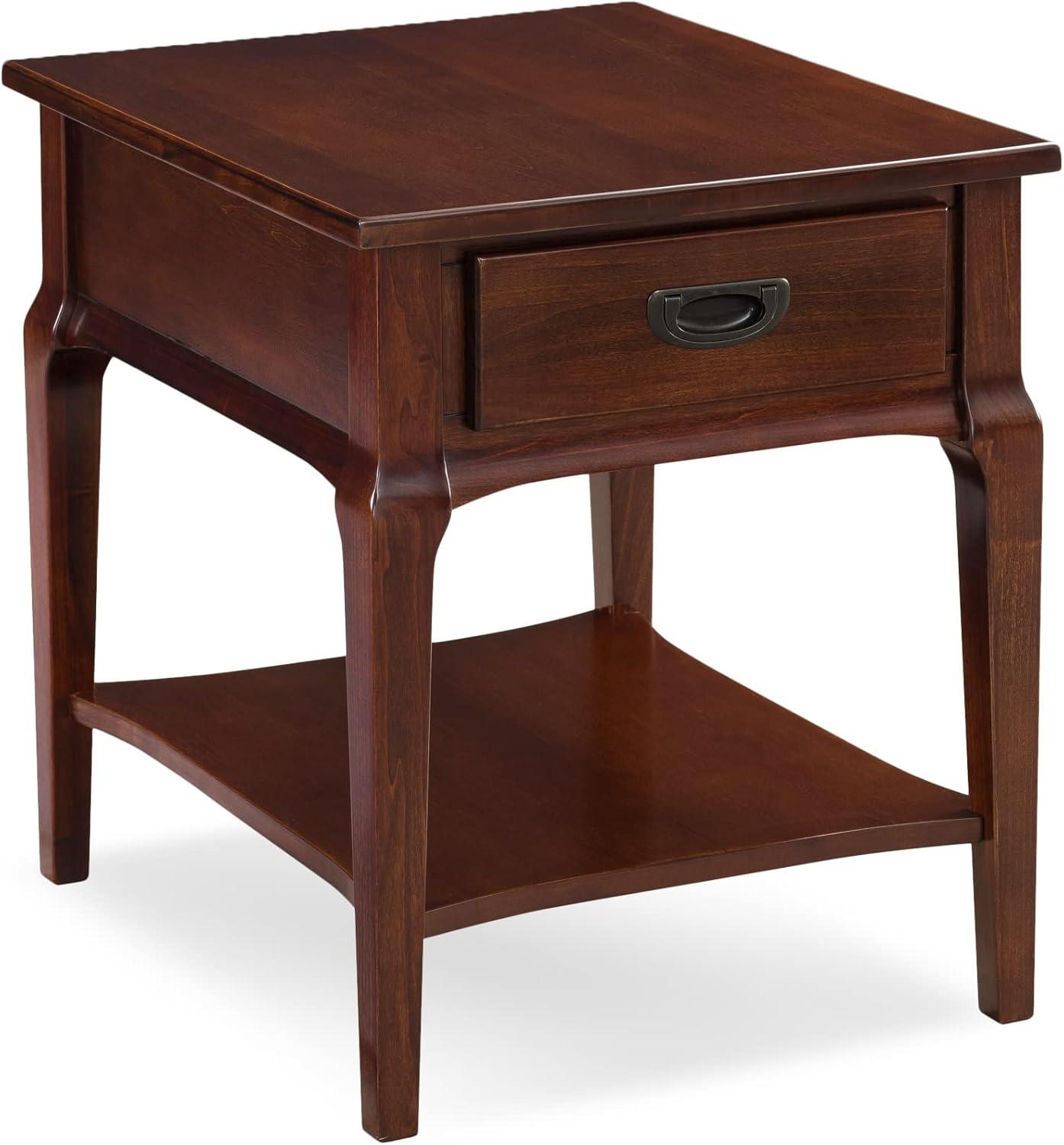 Heartwood Cherry Solid Wood End Table with Storage