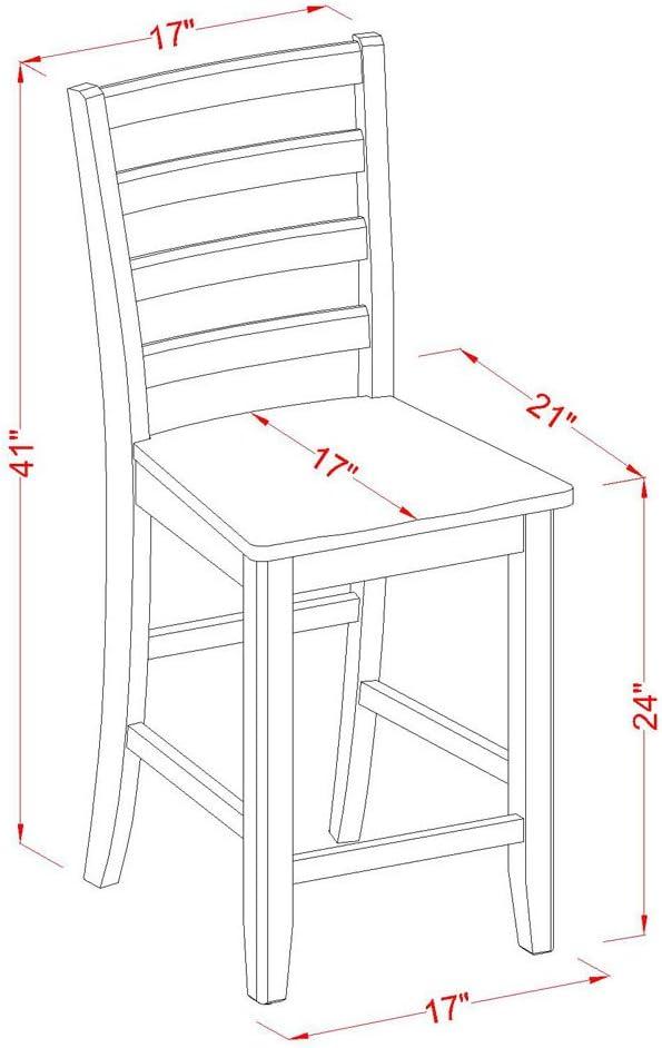 Cappuccino Square Pub Table Set with 8 Ladder Back Chairs