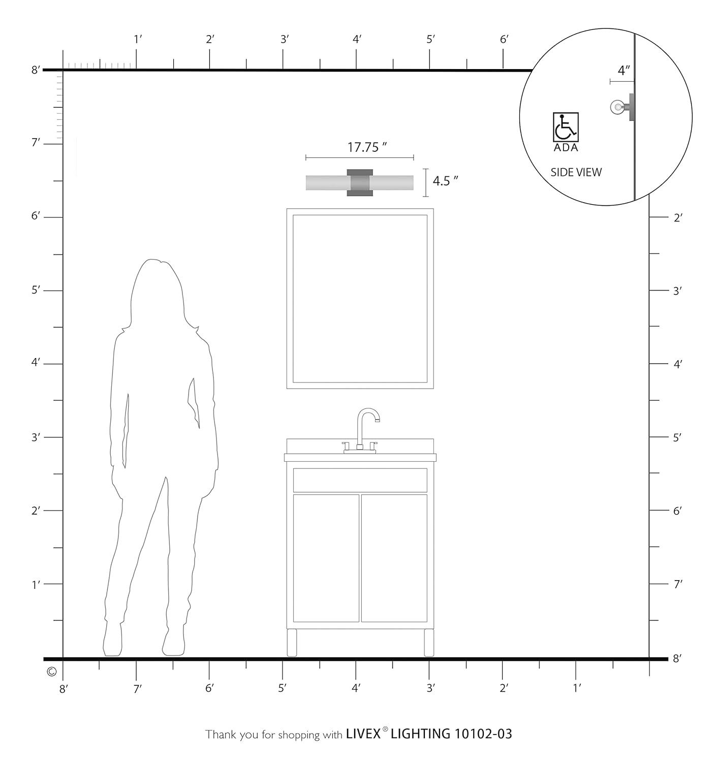 Livex Lighting Aero 2 - Light Vanity in White/Brushed Nickel