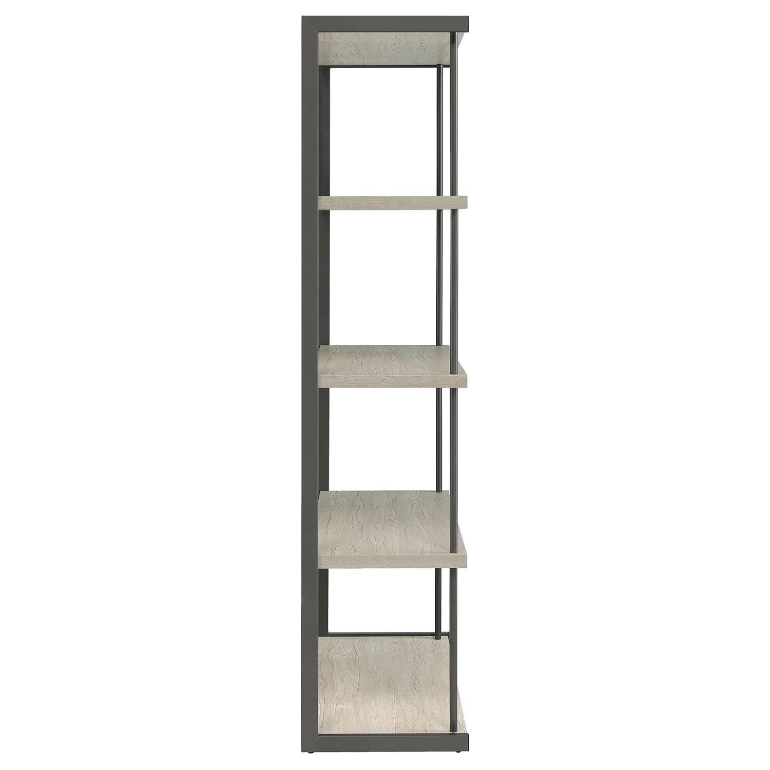 Coaster Loomis 4-shelf Modern Wood Bookcase Whitewashed Gray
