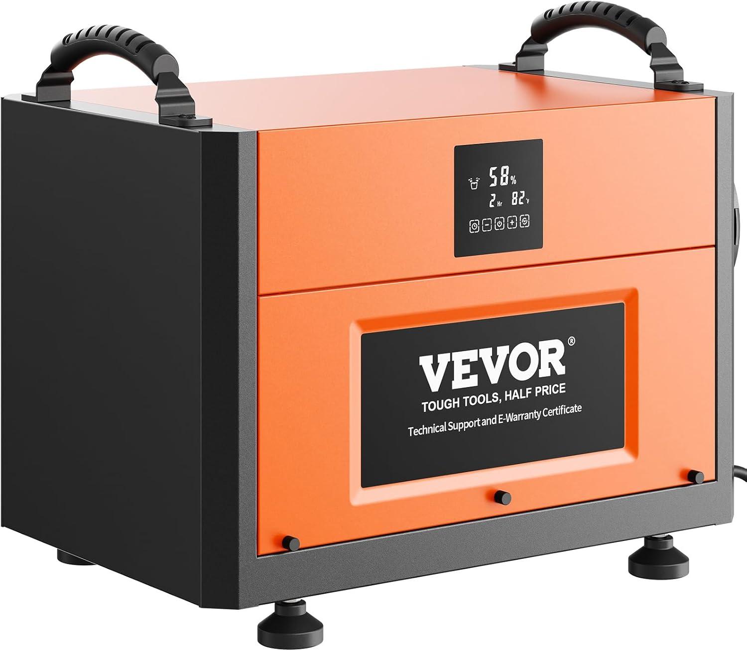 VEVOR 190 Pints Orange and Black Commercial Dehumidifier with Pump