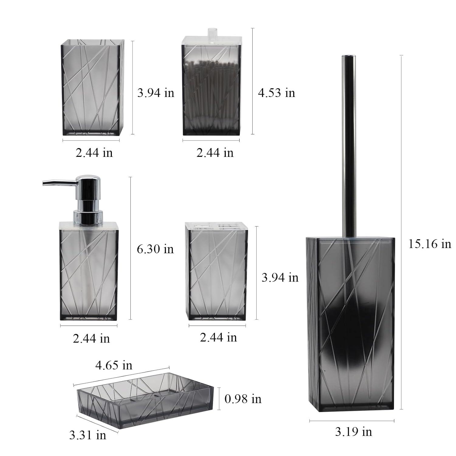 Home-Complete 6-Pc Bathroom Accessories Set, White
