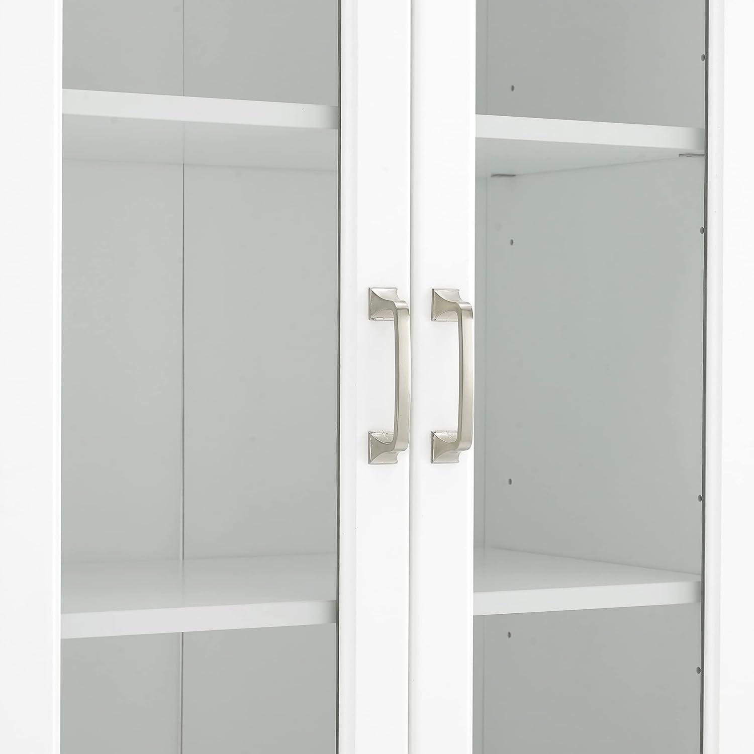 Stanton White Glass Door Pantry with Adjustable Shelves