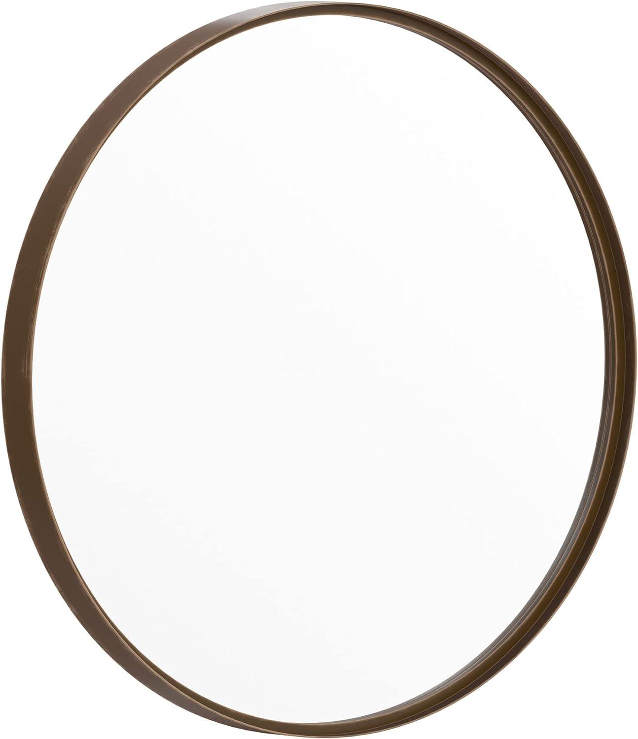 Flash Furniture Jennifer 27.5" x 27.5" Brushed Bronze Modern Wall Mounted Mirror