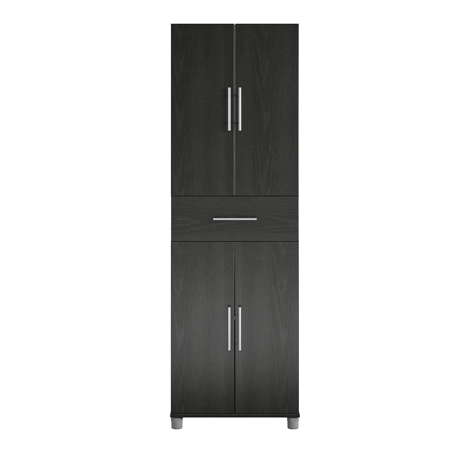 Camberly 4 Door/1 Drawer Storage Cabinet, Graphite Gray