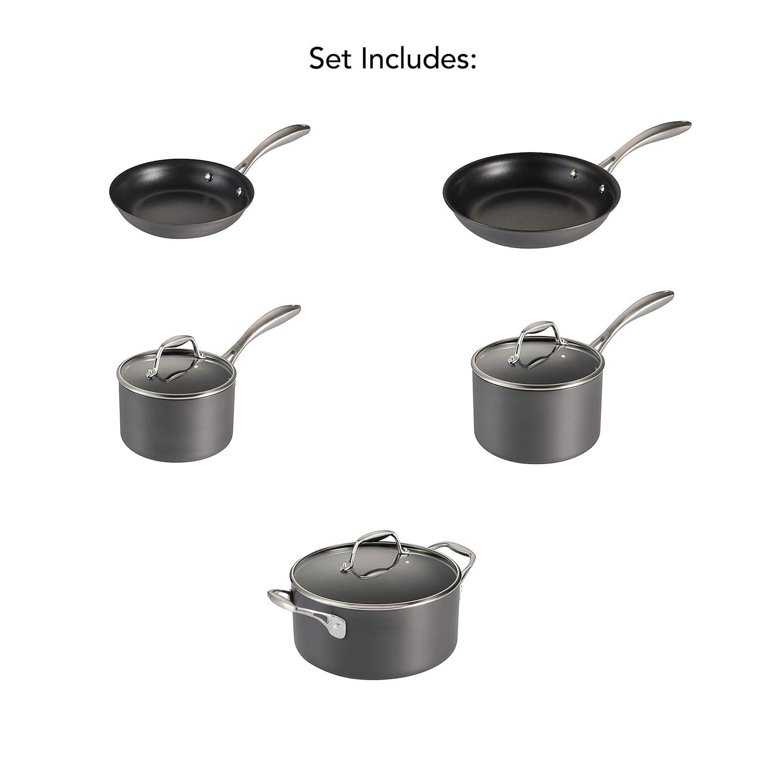 Tramontina Tramontina Gourmet 8 Pc Hard Anodized Aluminum Cookware Set
