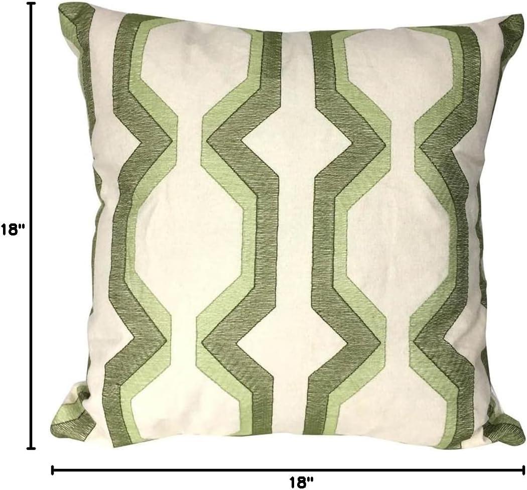 Geometric Cotton Blend Throw Pillow