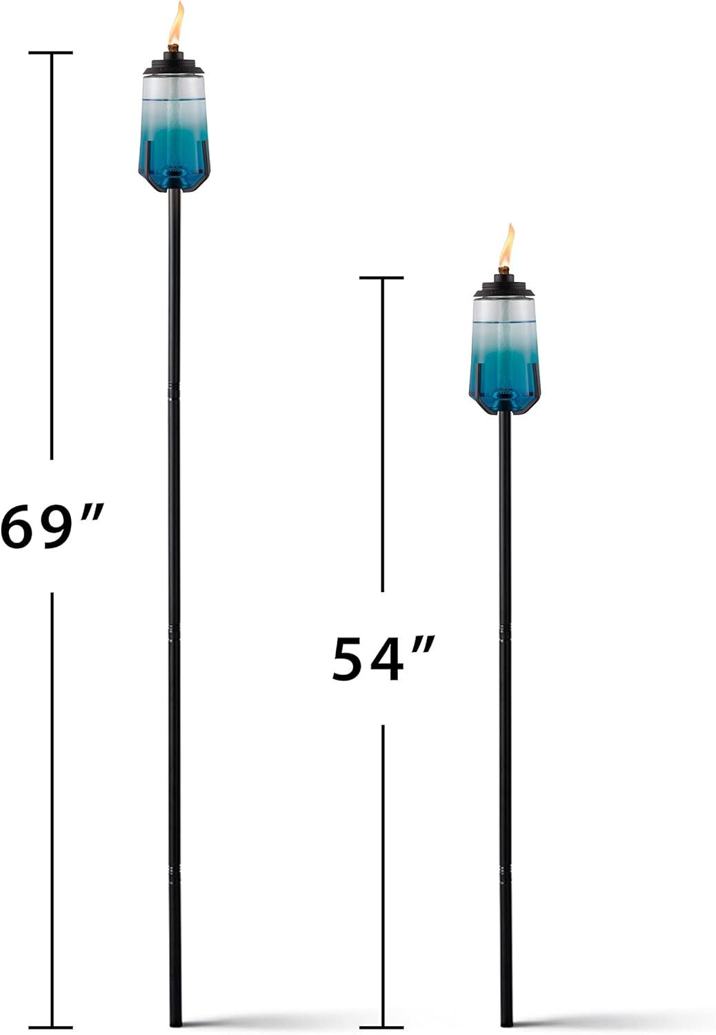 69 Inch Blue Industrial Glass TIKI Torch