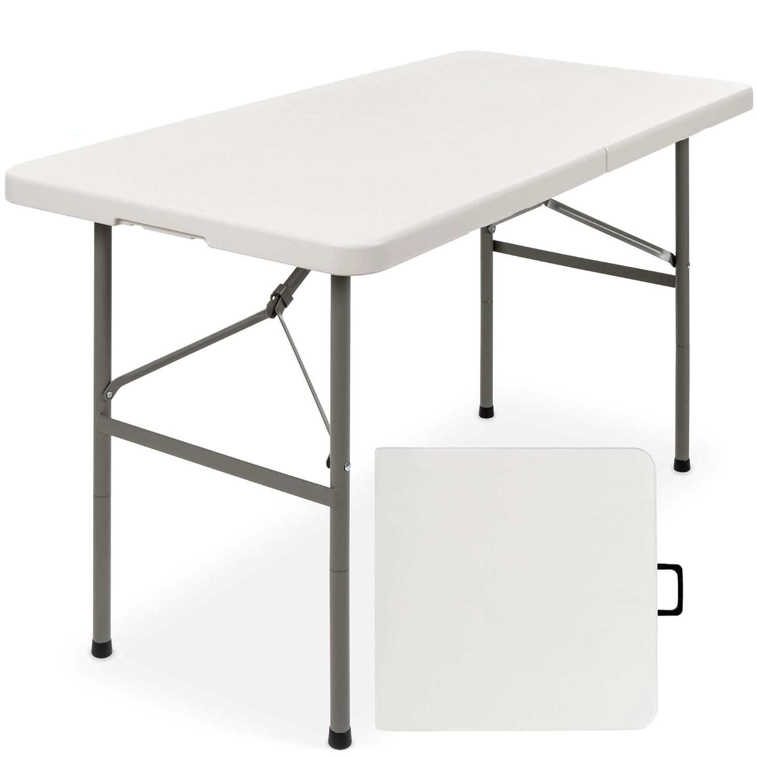 Best Choice Products Plastic Folding Table, Indoor Outdoor Heavy Duty Portable w/ Handle, Lock for Picnic