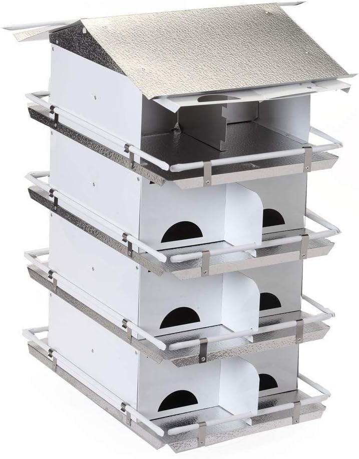 Purple Martin House with Starling Resistant Entrance Holes 4 Floor 16 Room Unassembled