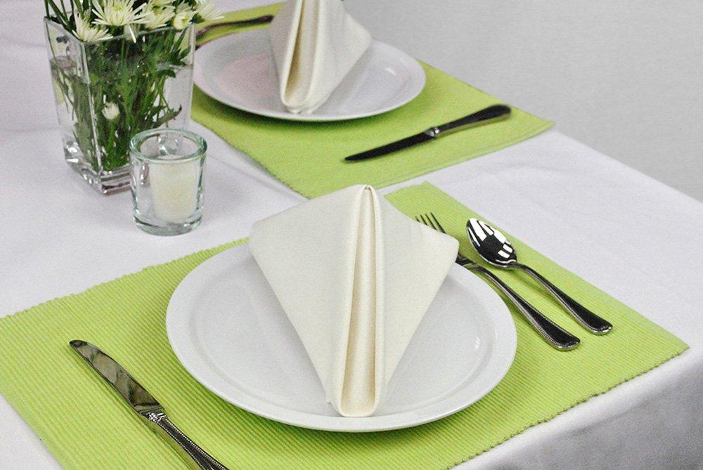 Natural Cotton Square Woven Napkin Set, 20x20 Inch, 6 Count