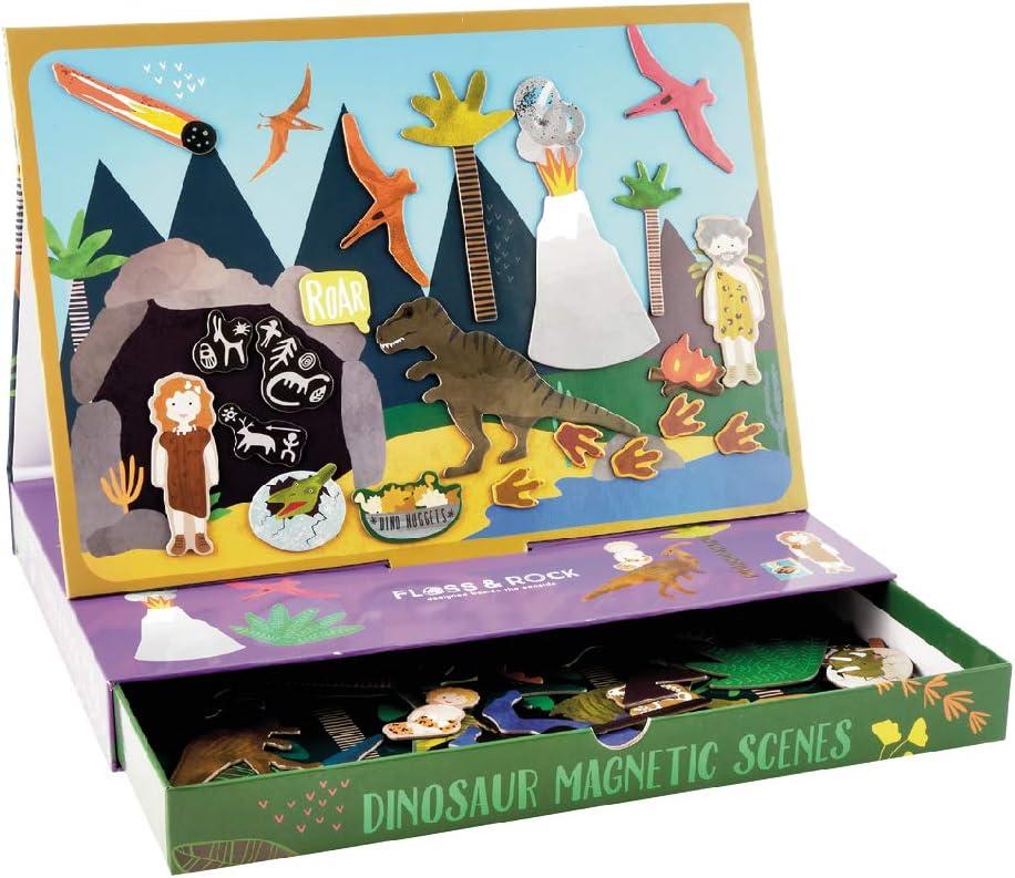 Dinosaur Magnetic Play Set with 50 Pieces and 2 Scenes