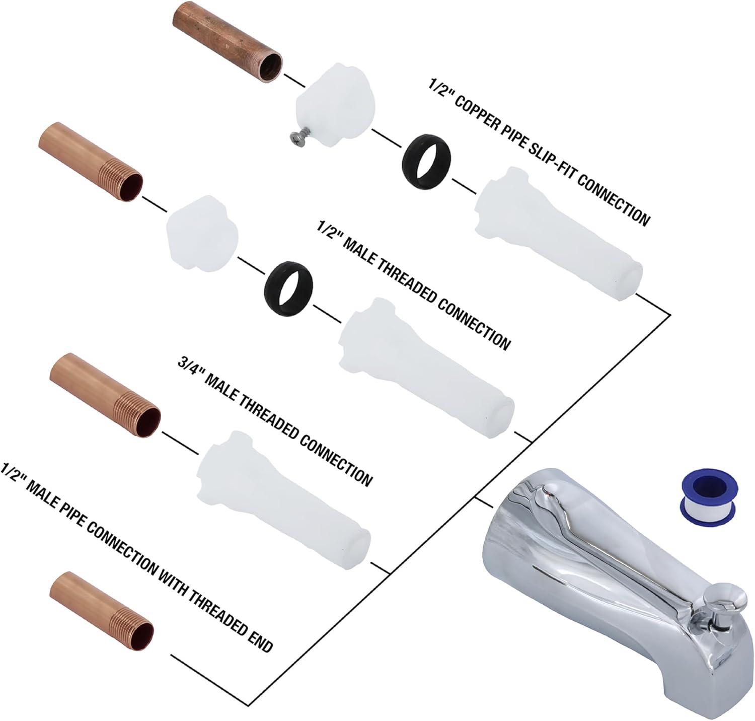 DANCO 88703 Tub Spout with Diverter, Chrome Finish, 1-Pack