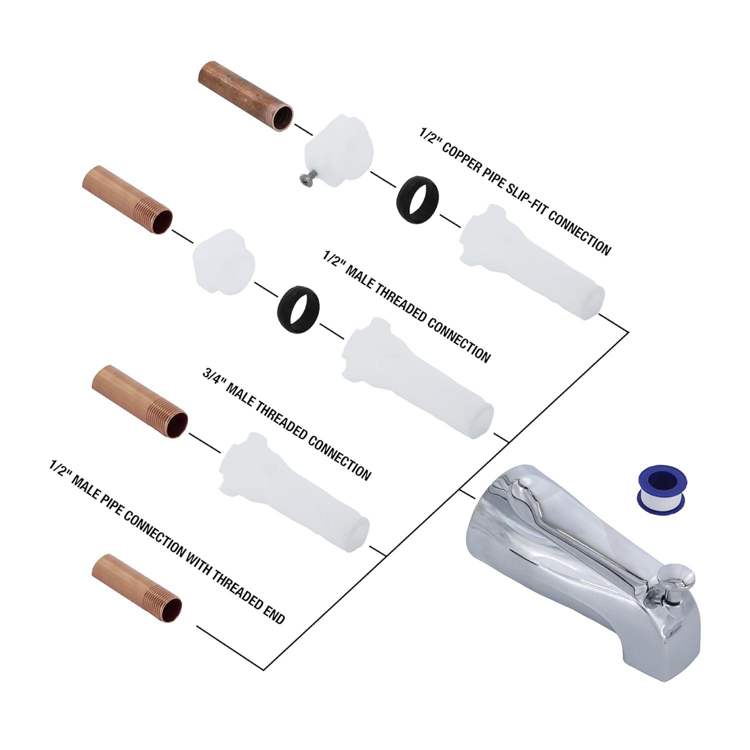 DANCO 88703 Tub Spout with Diverter, Chrome Finish, 1-Pack