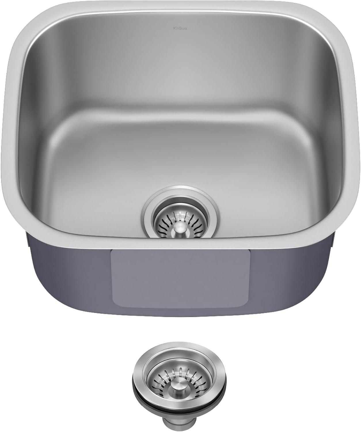 KRAUS Premier Undermount Single Bowl 18-Gauge Stainless Steel Kitchen Sink