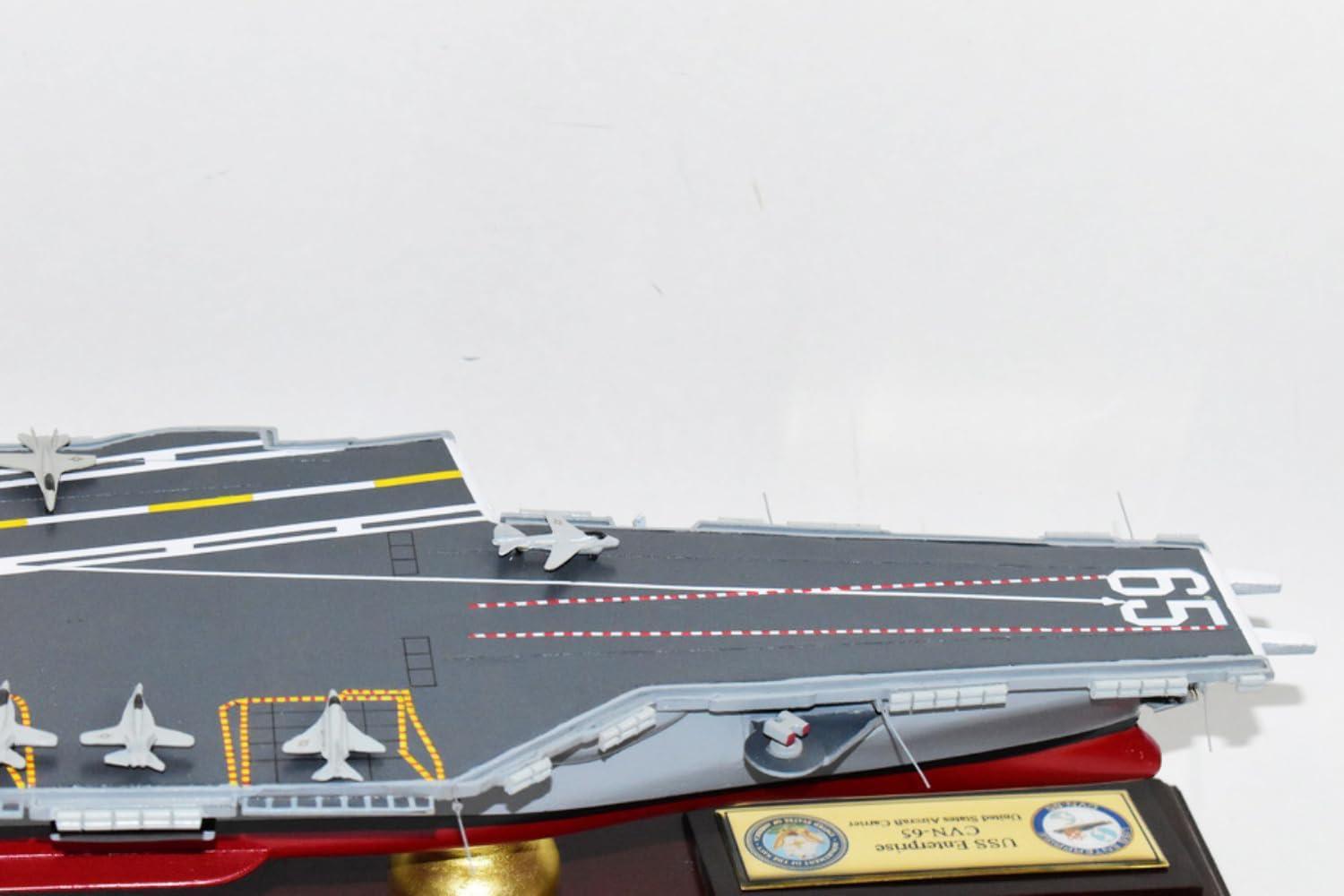 USS Enterprise (CVN-65) Aircraft Carrier Model - 24 inch,Navy,Scale Model,Mahogany,Enterprise Class