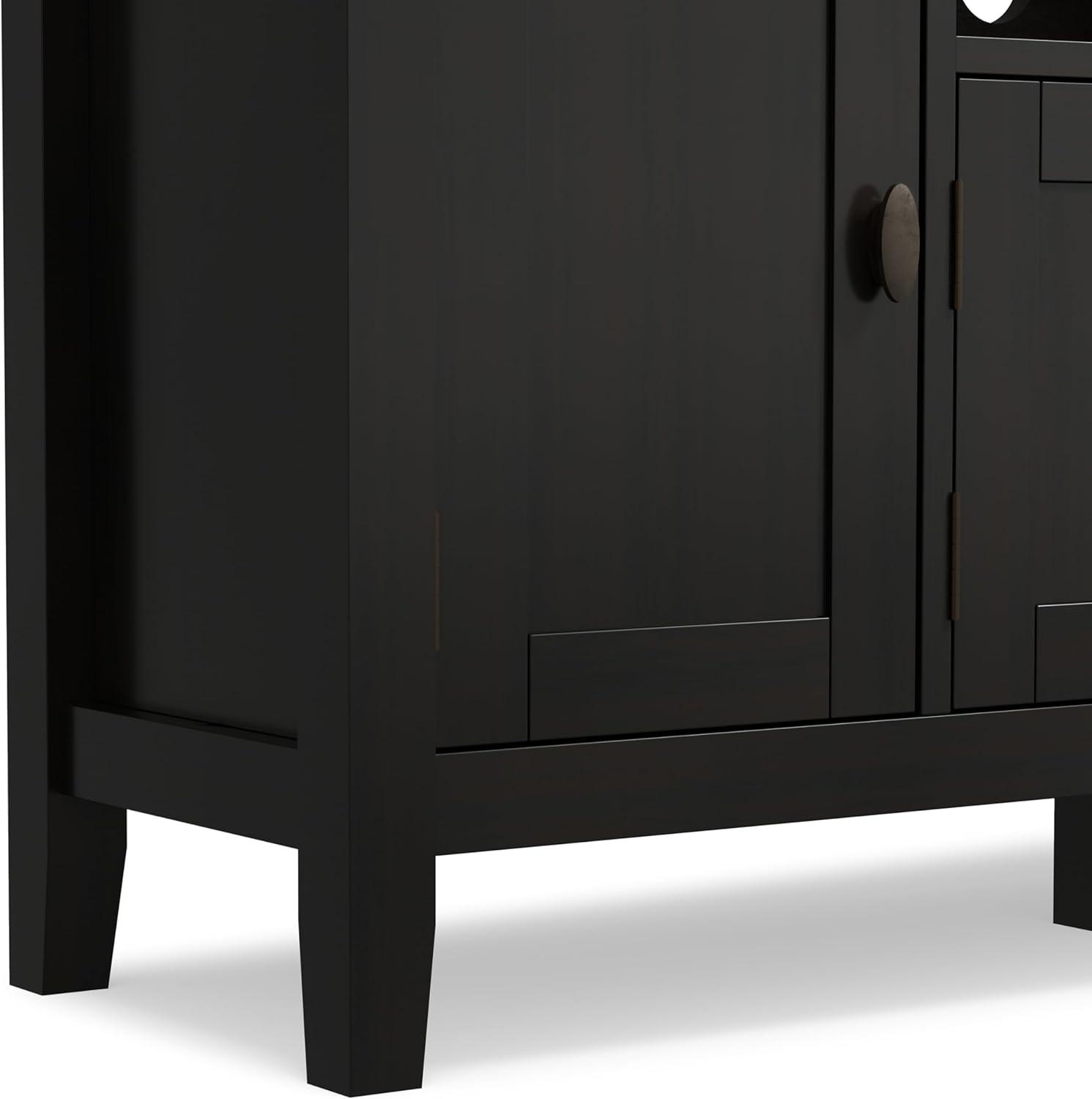 Simpli Home Redmond 72"W Solid Wood TV Stand for TVs up to 80" with Storage Cabinets