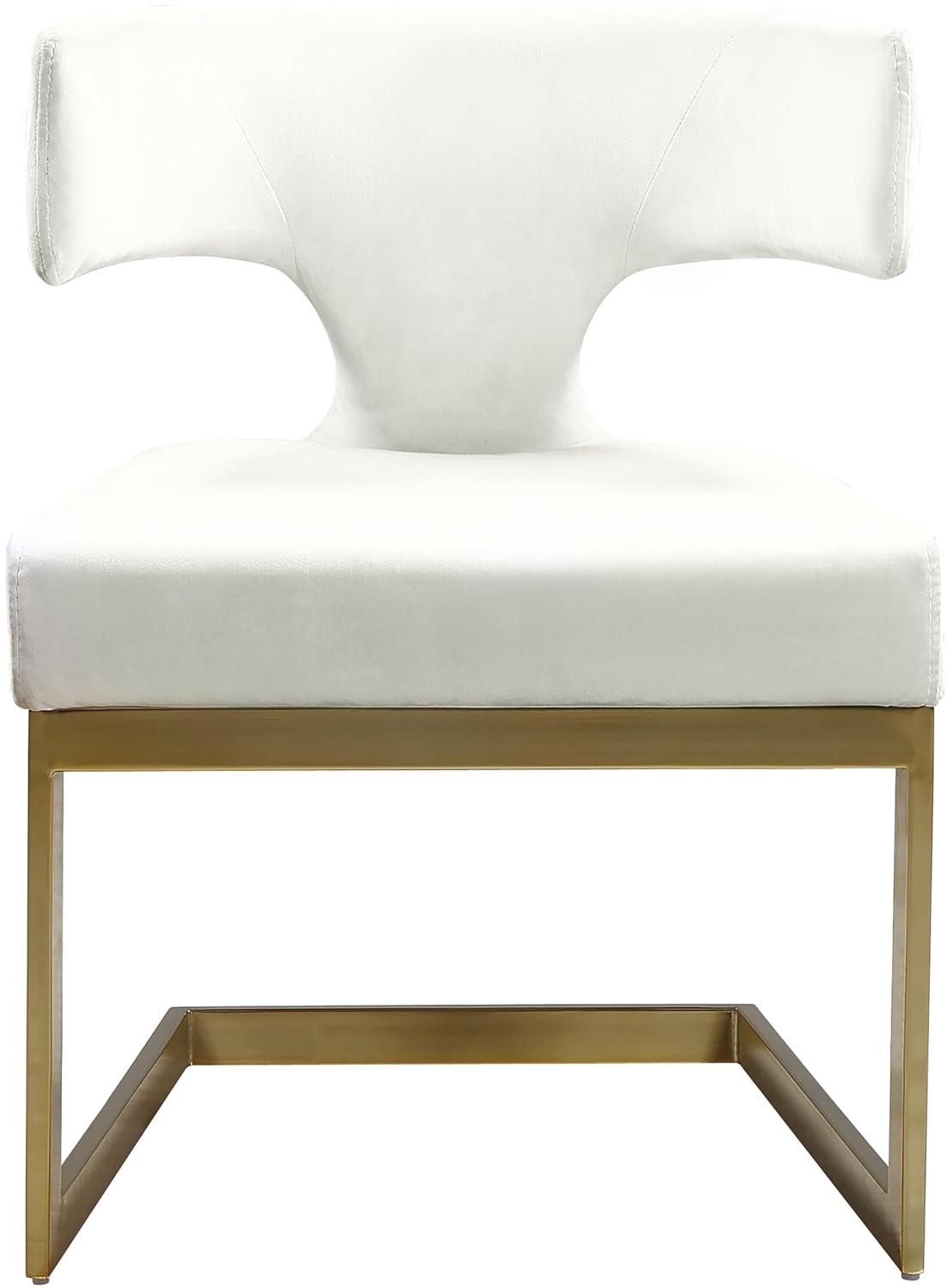 Meridian Furniture Alexandra Cream Velvet Dining Chair