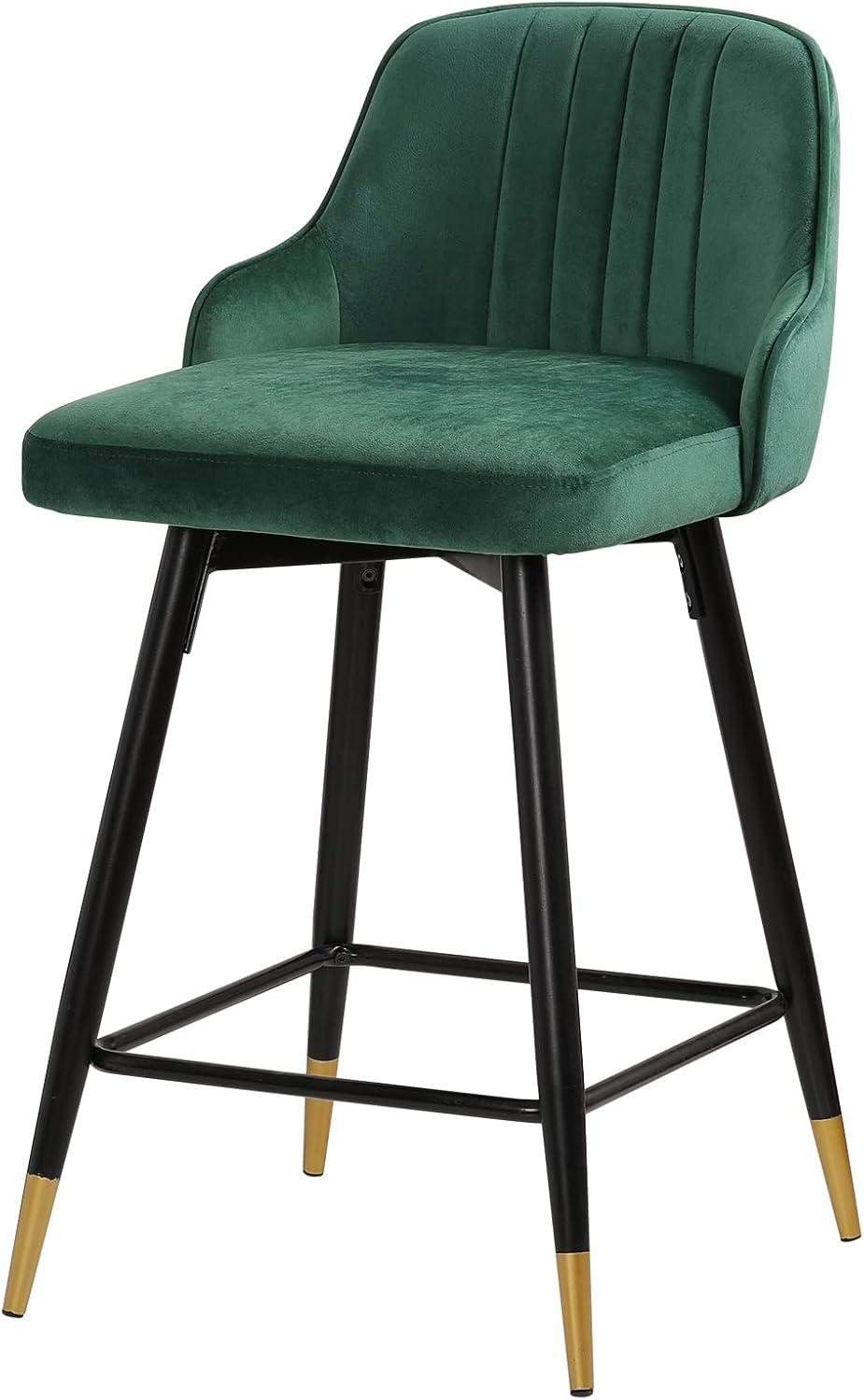 Swivel Velvet Upholstered Counter & Bar Stool