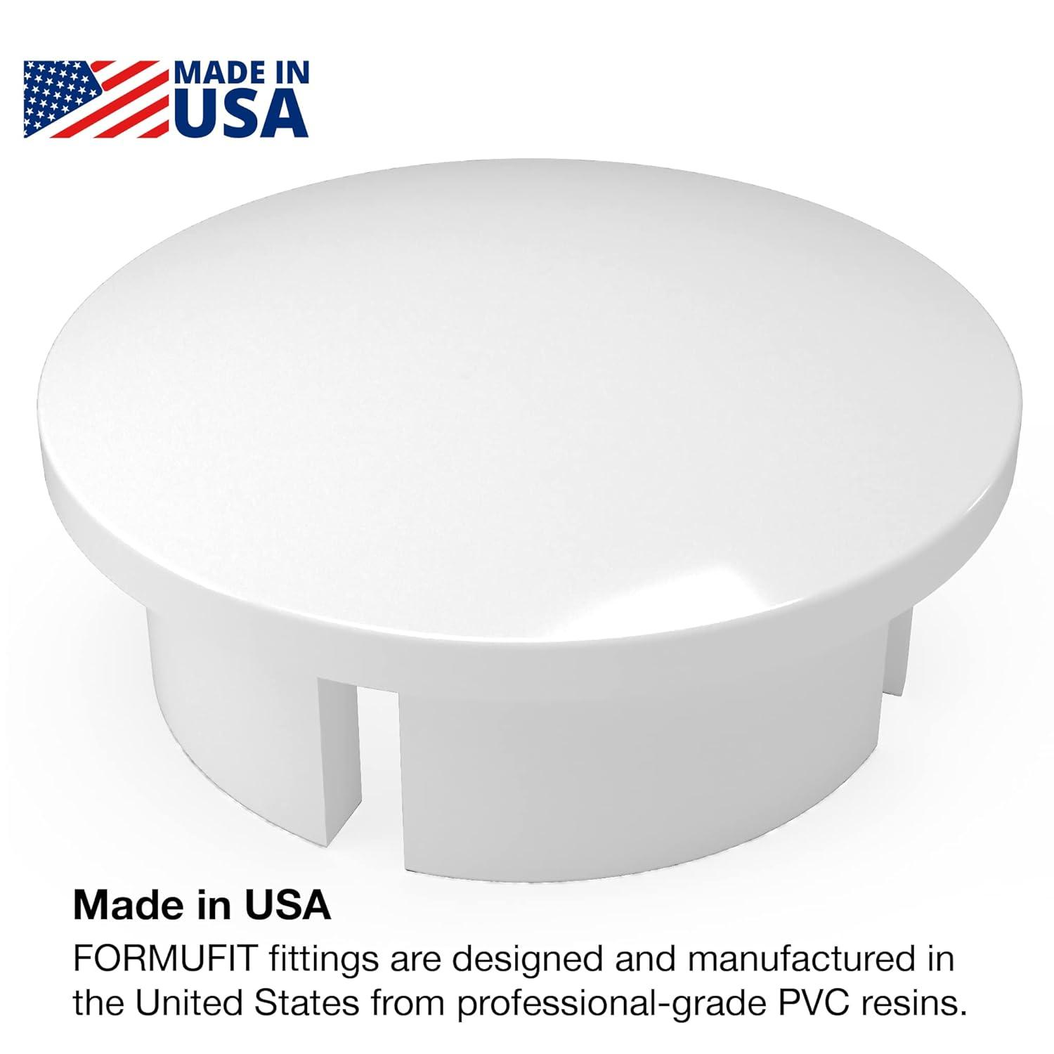 FORMUFIT F112IDC-WH-10 PVC Internal Domed End Cap, Furniture Grade, 1-1/2" Size, White (Pack of 10)