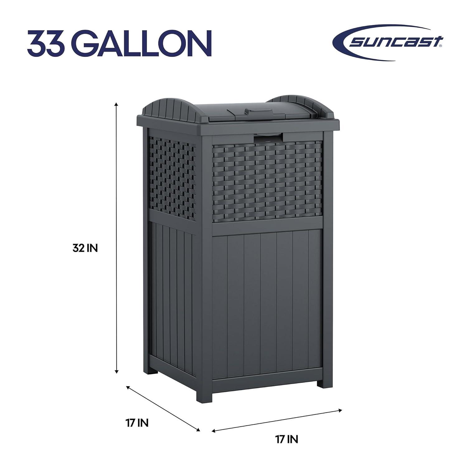 Suncast Suncast 33 Gallon Manual Lift Trash Hideaway Container