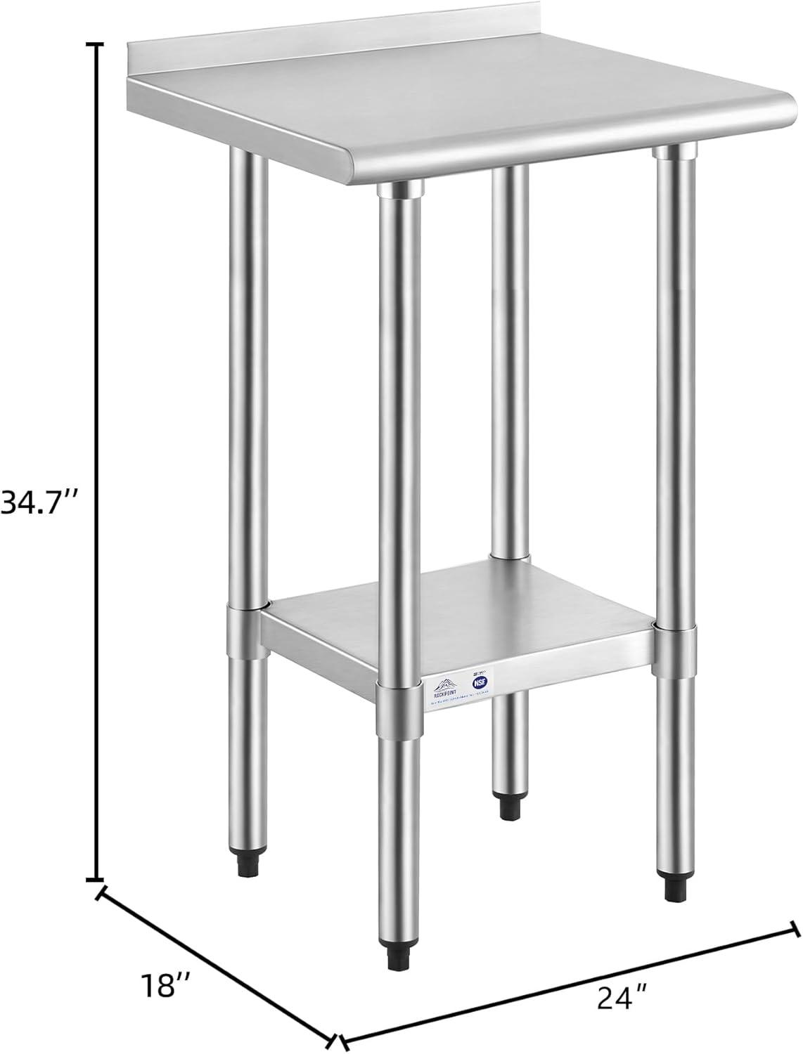 NSF Stainless Steel Commercial Prep Table By GRIDMANN