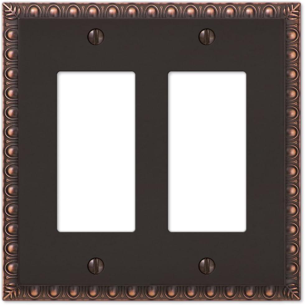 Aged Bronze Double Rocker Cast Metal Wall Plate