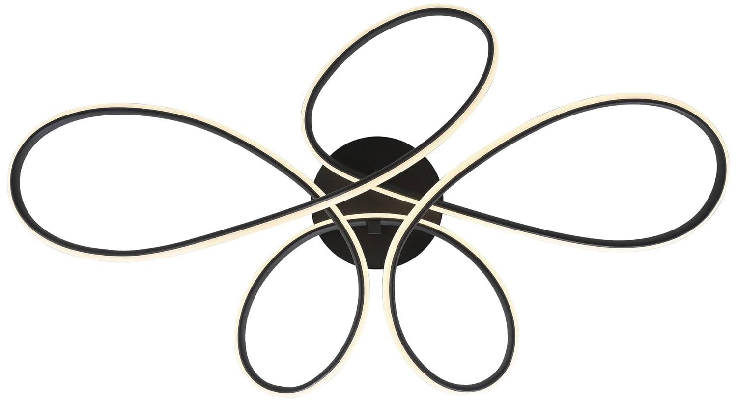 Possini Euro Design Helix Ultra Modern Semi Flush-Mount Ceiling Light Sand Black Dimmable LED Strip Twisting Ribbon 36 1/2" Wide Bedroom Kitchen