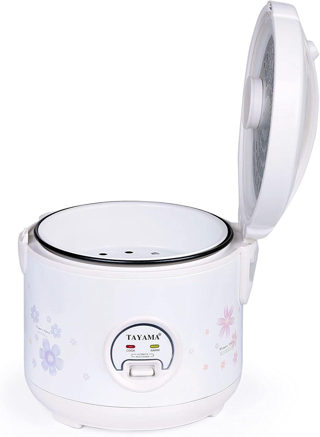 5 Cups Uncooked Cool Touch Electronic Rice Cooker in White