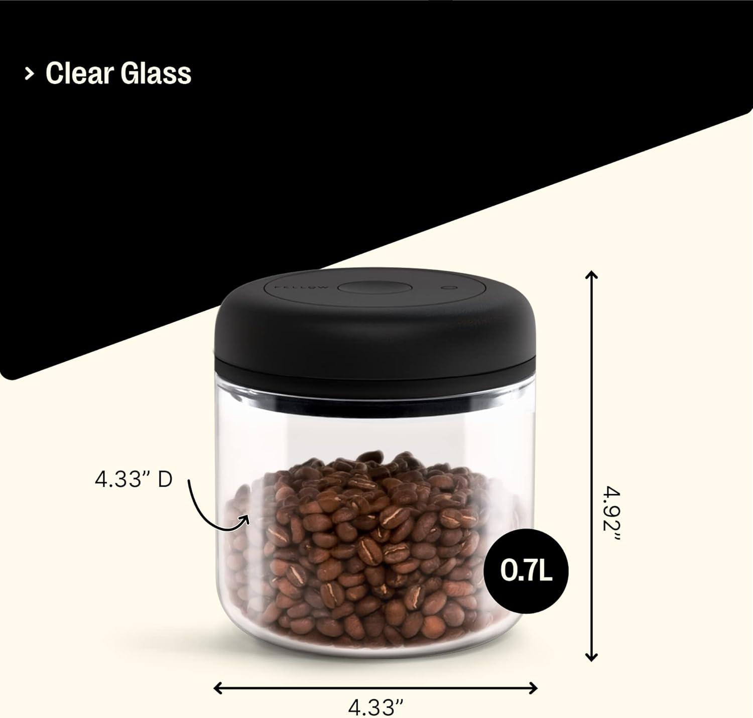 Atmos Clear Glass Vacuum Food Storage Canister 0.7 Liter