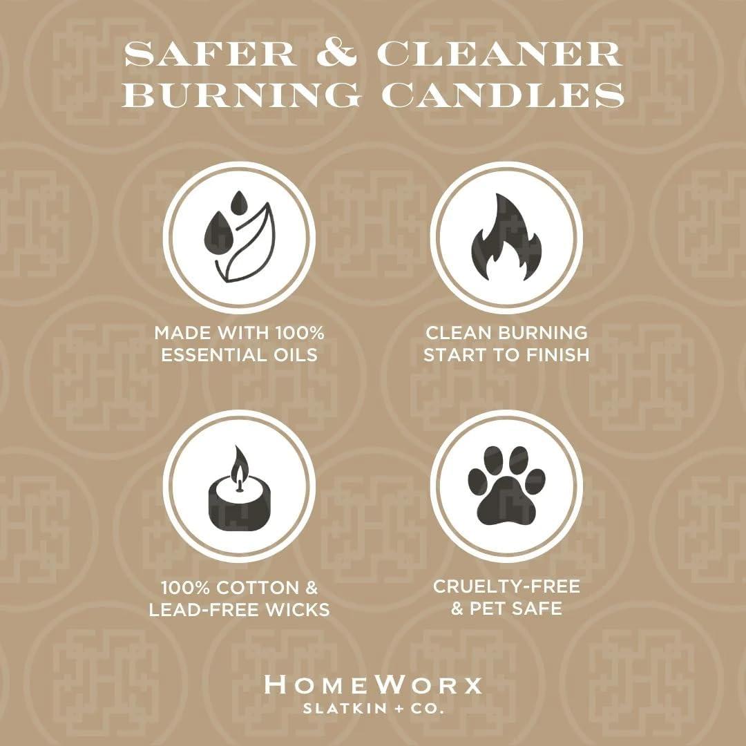 Premium Scented 18oz Candle - HomeWorx by Slatkin & Co - Spun Vanilla Sugar - 4 Wicks - Long-Lasting Jar Candle, 30-55 Hours Clean Burn Time - Vanilla Sugar, Caramel, hint of Citrus