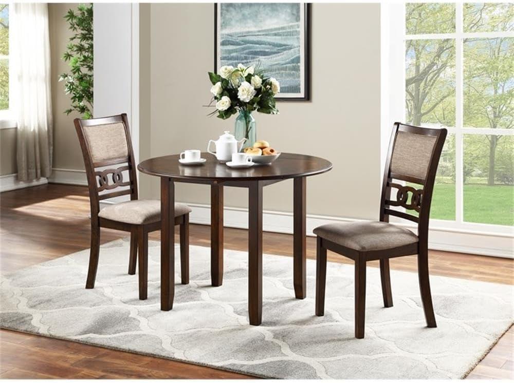 Cherry 42-Inch Drop Leaf Dining Table Set with 2 Chairs