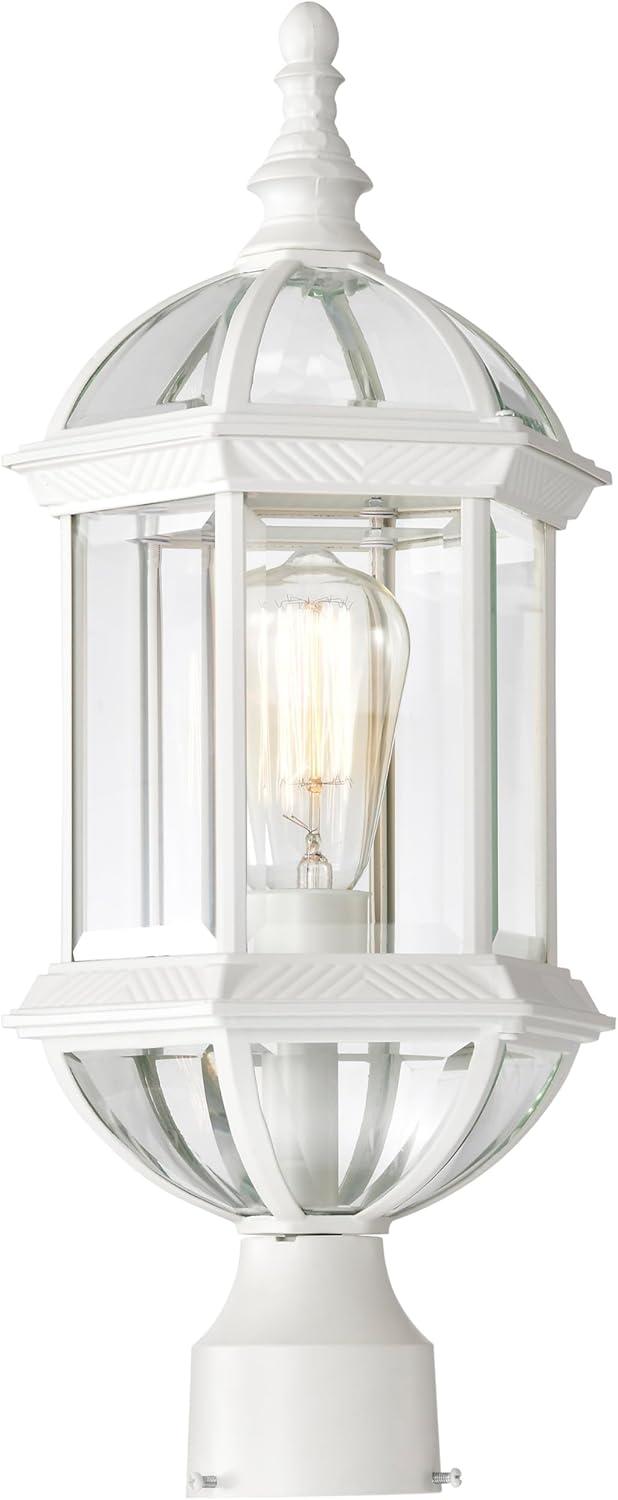 Boxwood Elegance 19" White Metal Outdoor Post Lantern