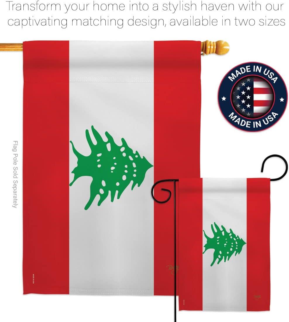 Lebanon Patriotic Rectangular Multi-Color Garden Flag