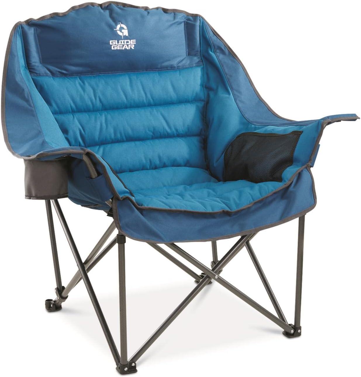 Guide Gear Oversized XL Comfort Padded Camping Chair, 400-lb. Capacity. Blue