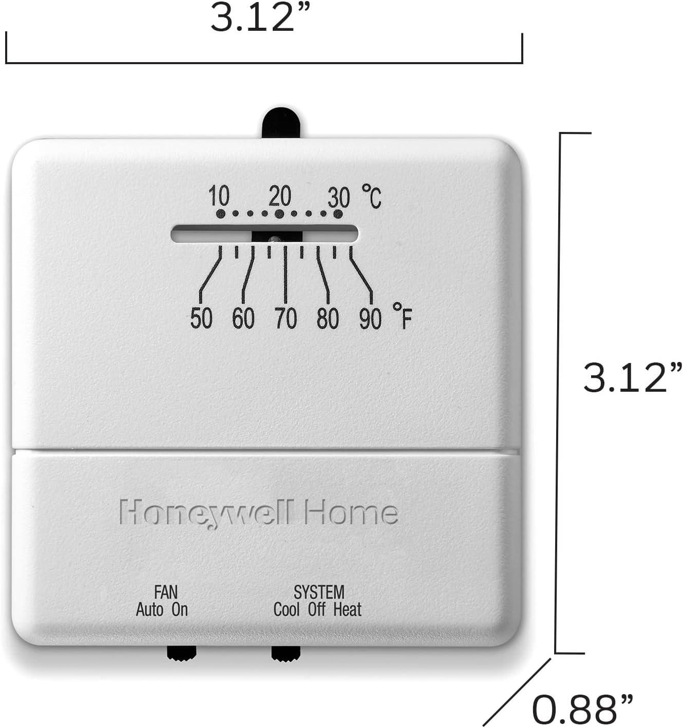 White Square Low Voltage Heating and Cooling Thermostat