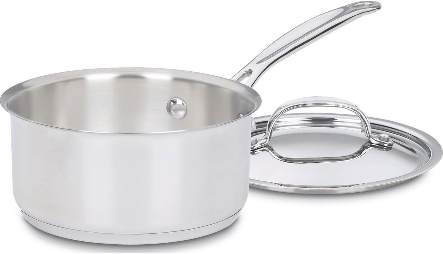 Cuisinart 1 Quart Saucepan w/Cover, Chef's Classic Stainless Steel Cookware Collection, 719-14