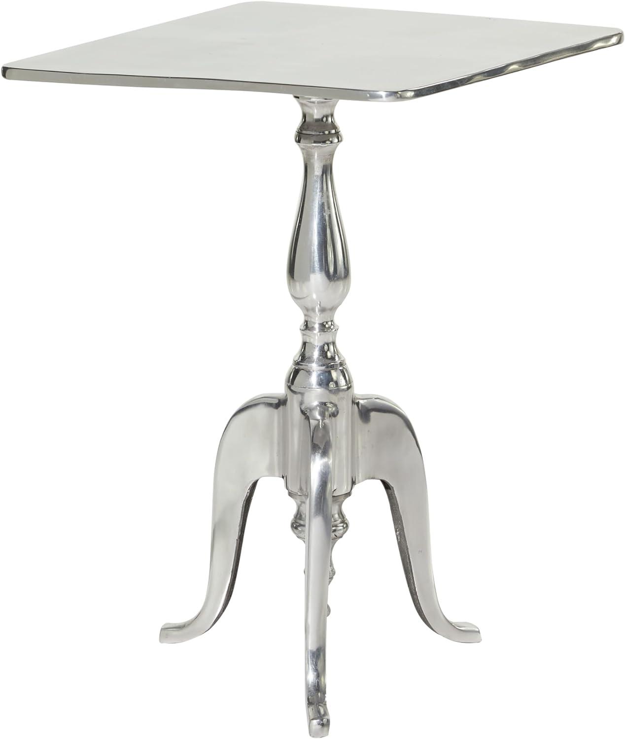 Silver Aluminum Square Accent Table 17" x 17"