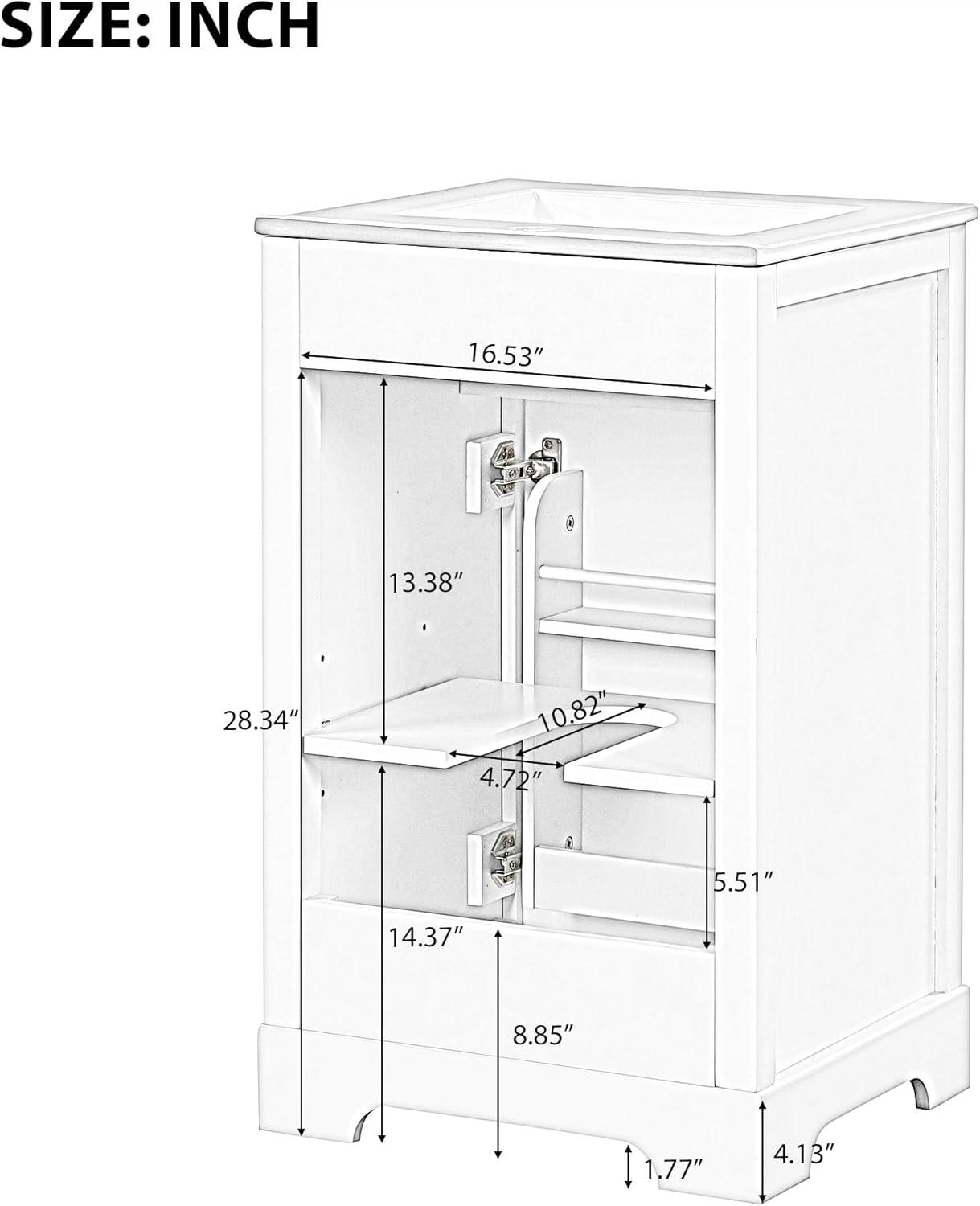 Jeltyprey 20" Bathroom Vanity with Sink, Bathroom Cabinet with Soft Closing Door