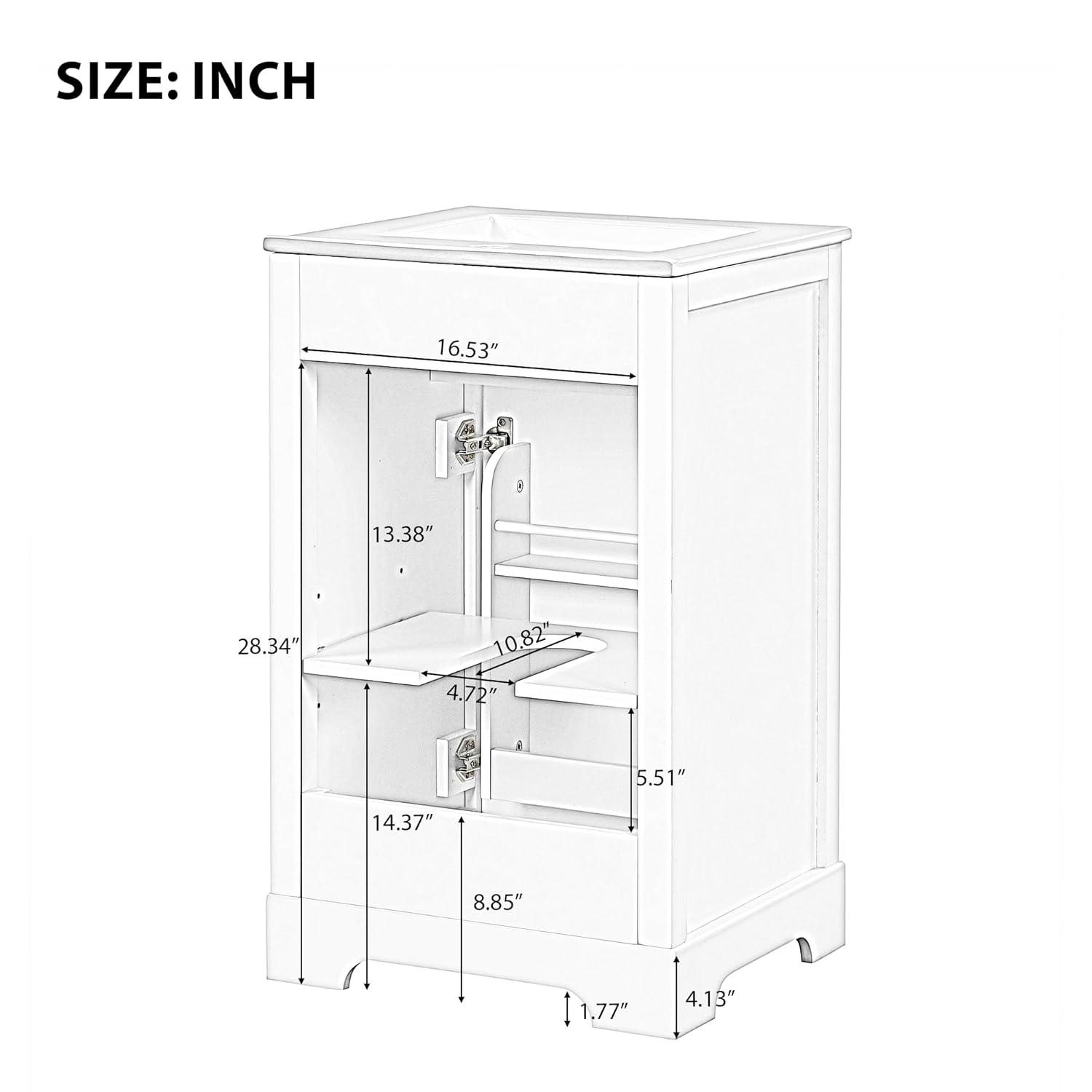 Jeltyprey 20" Bathroom Vanity with Sink, Bathroom Cabinet with Soft Closing Door