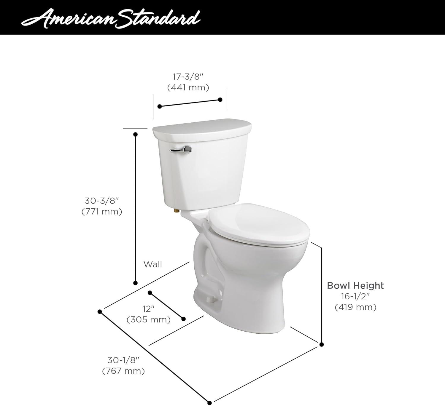 American Standard Cadet 1.28 Gallons GPF Elongated Comfort Height Floor Mounted Kit (Seat Not Included)