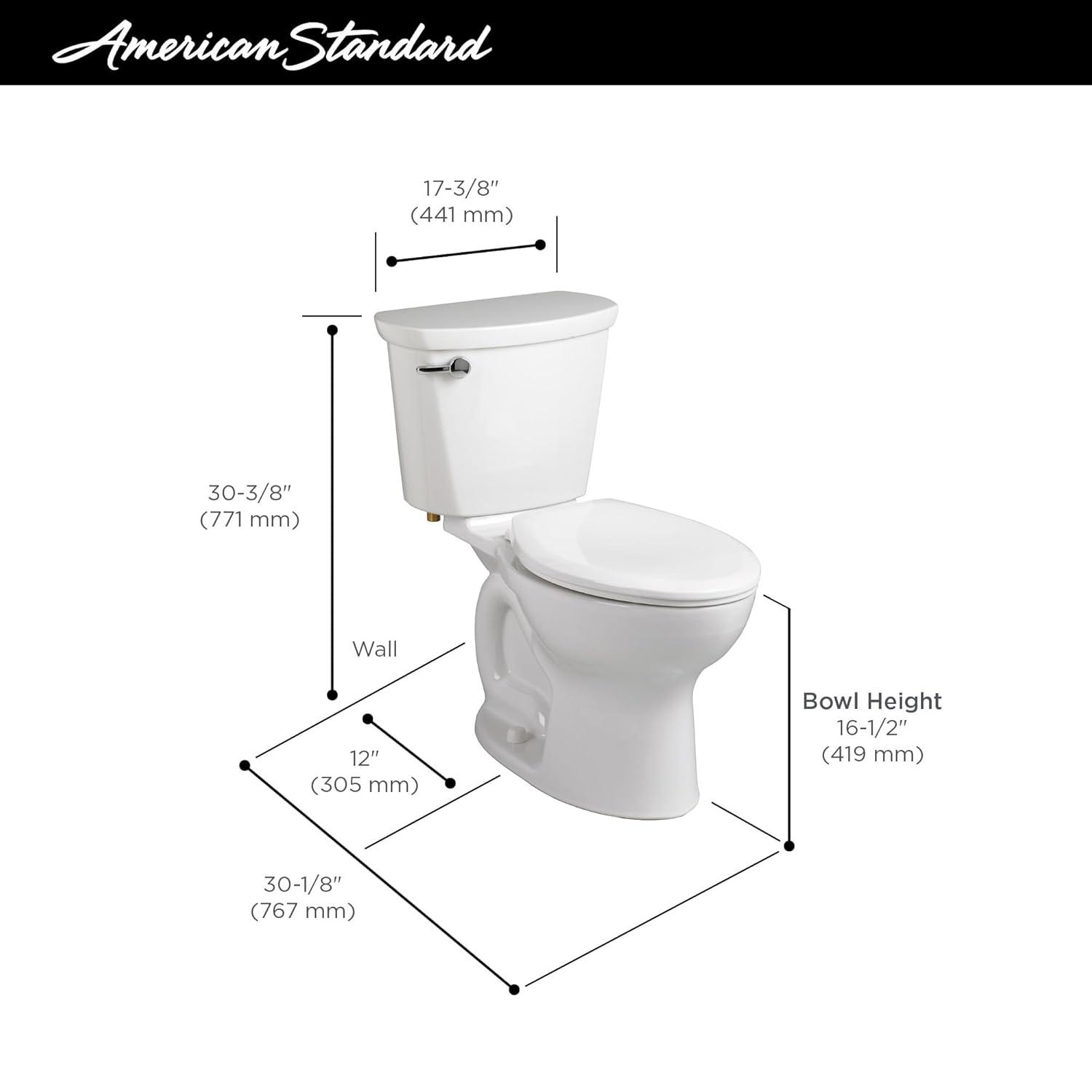 American Standard Cadet 1.28 Gallons GPF Elongated Comfort Height Floor Mounted Kit (Seat Not Included)