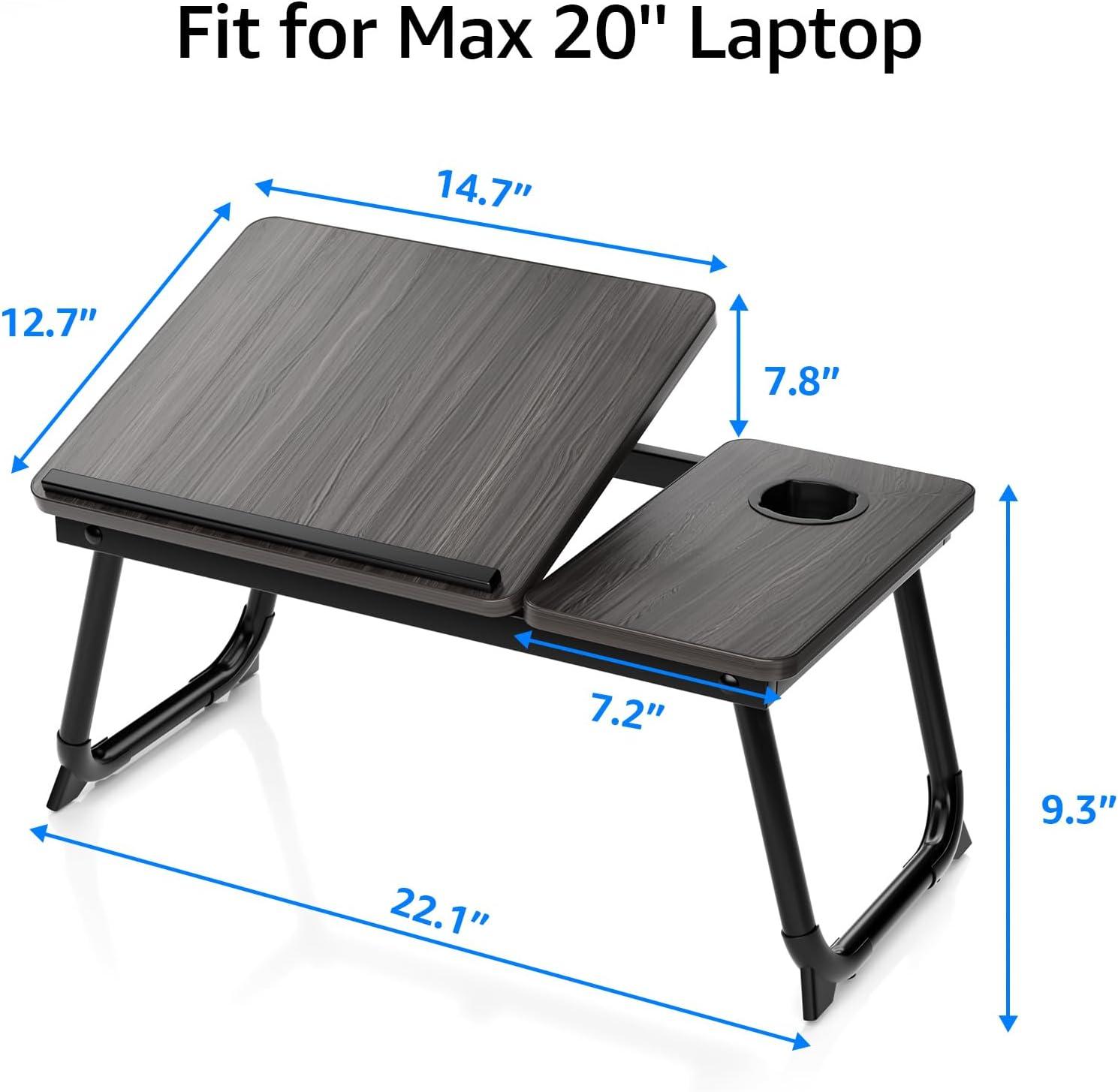 Laptop Desk for Bed, Geyryt Portable Lap Desk Bed Tray Table with Cup Holder Bed Desk for Laptop and Writing Reading Working Eating Gaming in Bed Sofa Floor (Light Weight)