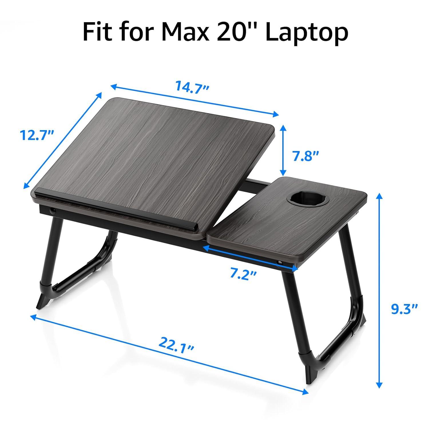 Laptop Desk for Bed, Geyryt Portable Lap Desk Bed Tray Table with Cup Holder Bed Desk for Laptop and Writing Reading Working Eating Gaming in Bed Sofa Floor (Light Weight)