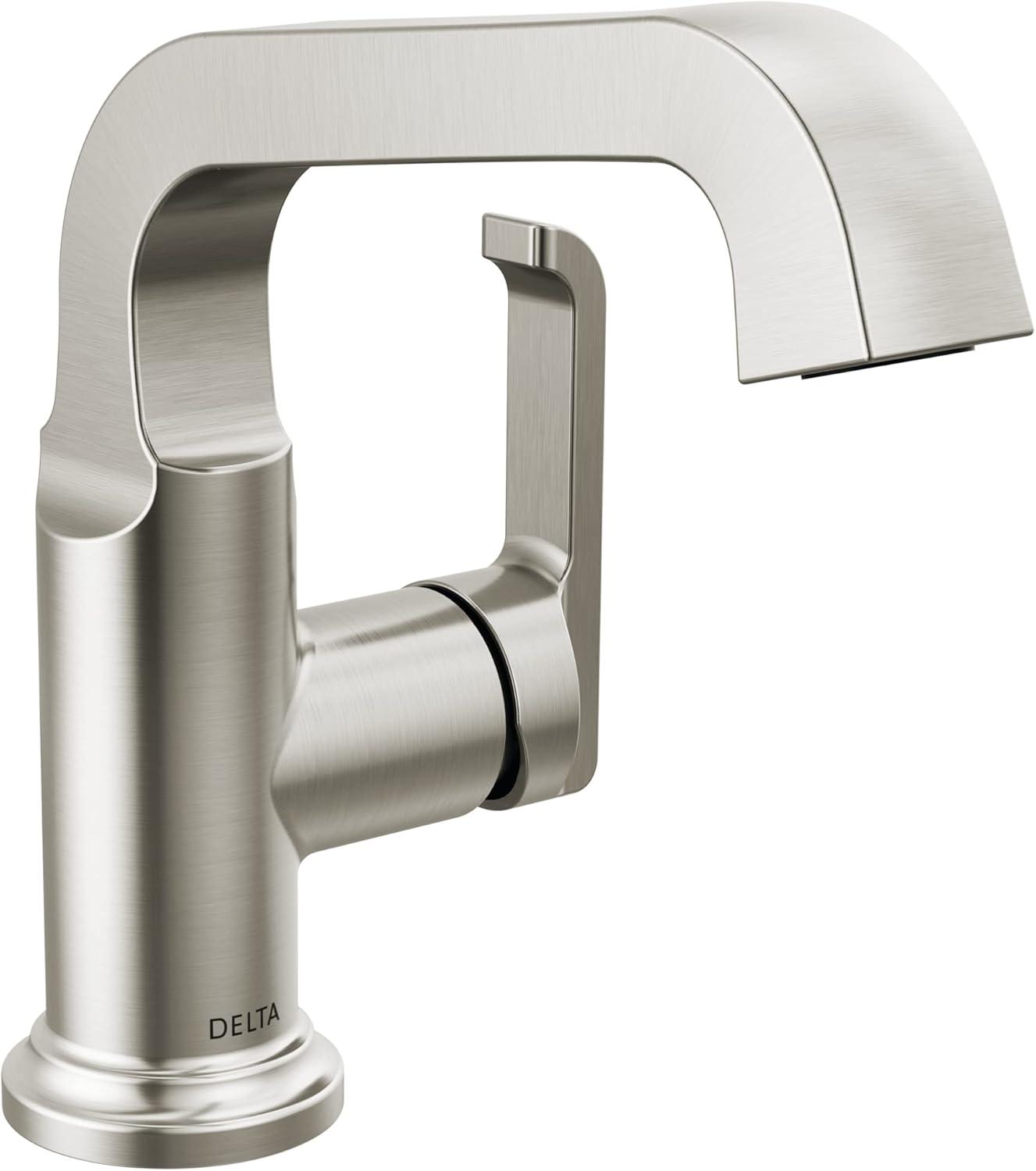 Tetra Single Hole Bathroom Faucet, Single Handle Bathroom Sink Faucet with Drain Assembly