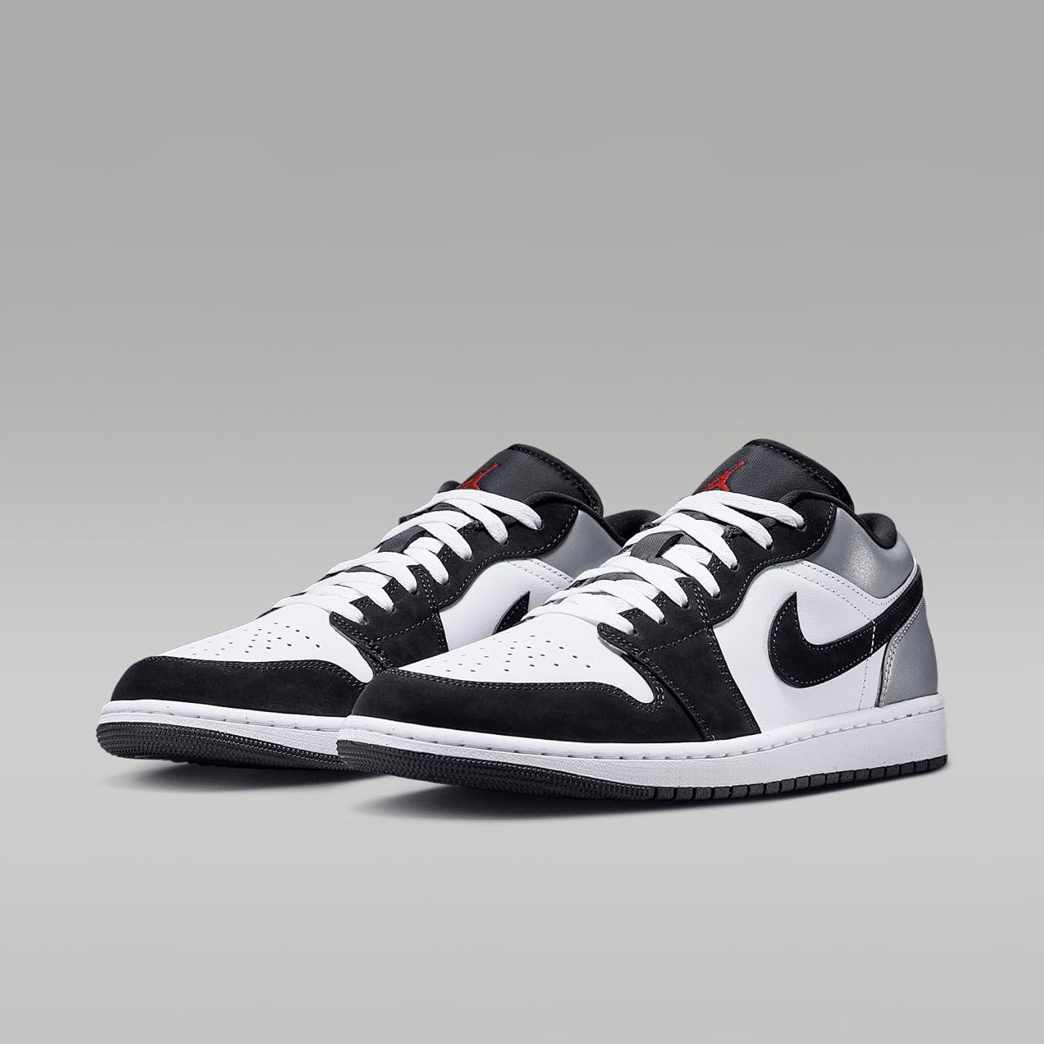 Men's White and Black Genuine Leather Casual Sneakers