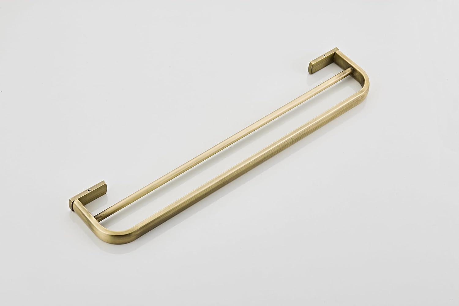 Brushed Bronze Double Layer Brass Wall Mounted Towel Rail